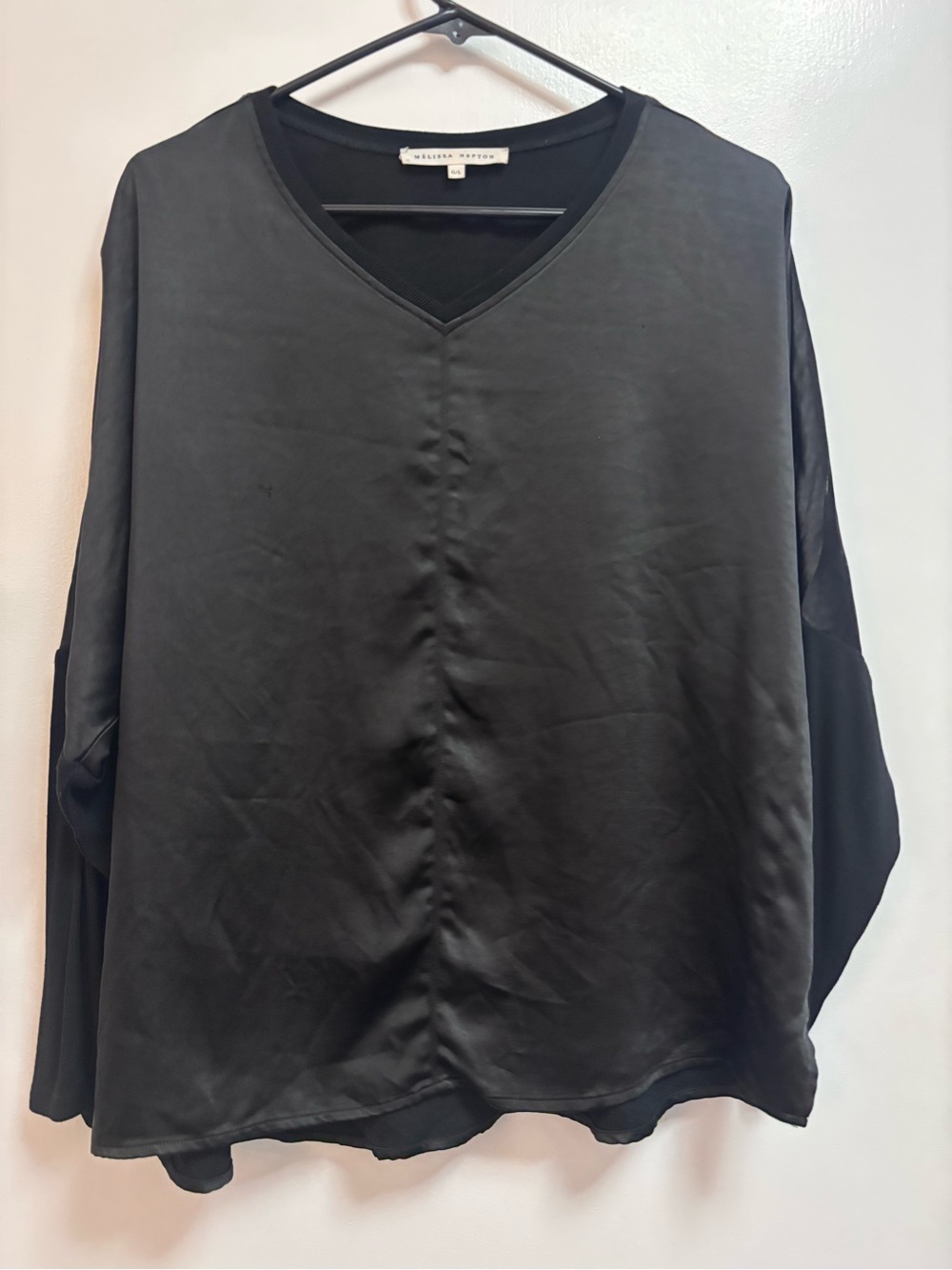 Melissa Nepton Black V‑Neck Top - Women’s Size Large